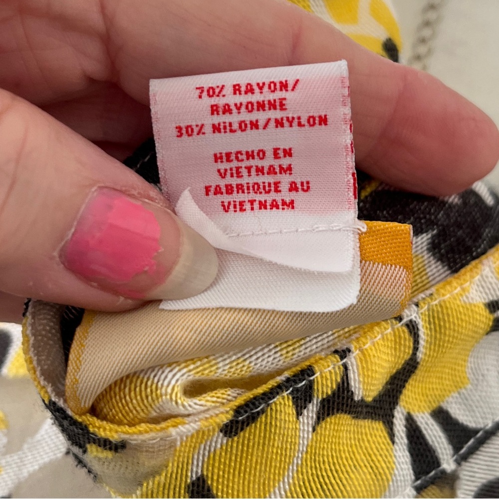 Ruby Rd. Floral Blouse in Yellow and Gray, sheer, long sleeve, front buttons - Picture 12 of 14